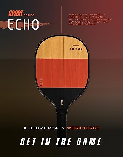 Orca Paddle Co. Echo Pickleball Paddles, Set of 2, with 4 Pickleballs, Mesh Bag - Racket for Beginners, Intermediate, Advanced Players - Pickle-Ball Accessories and Equipment