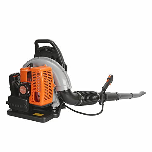 Gas Leaf Blower, 63-CC 3-HP 2-Cycle Backpack Leaf Blower, 665-CFM, 2800 RPM, Powerful Clearing Performance, Leaf Blower for Lawn Care, Gass Powered Leaf Blower Snow Blower Grass Blower (Orange)