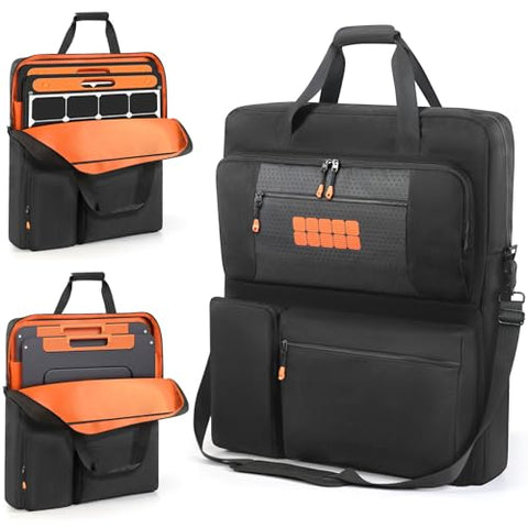 Padded Solar Panel Carrying Case Compatible with Jackery SolarSaga 100W 100X 200W,Travel Solar Panel Storage Bag Fits for ZOUPW 100W 110w 200w with Multi-Pockets & Shoulder Strap