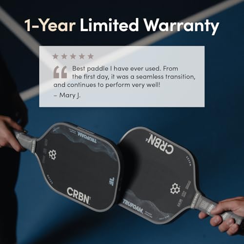 CRBN Pickleball - TruFoam Waves Paddle - Elongated - Carbon Fiber Pickleball Paddle - 100% Foam Core Designed for Maximum Power, 14mm