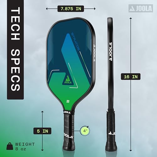 JOOLA Stratos Pickleball Paddle – Reinforced Fiberglass Surface, Honeycomb Polypropylene Core, USAPA Approved, Durable & Beginner-Friendly Pickleball Racket with Comfortable Grip