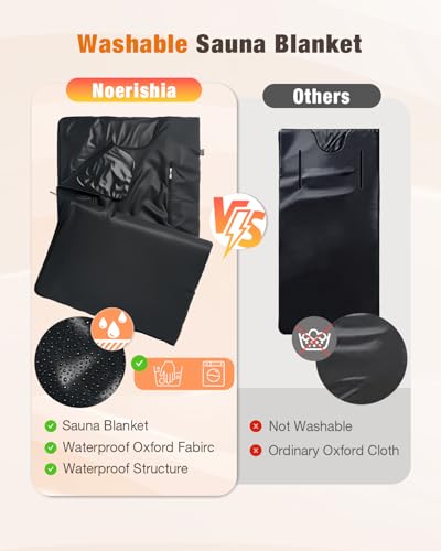 noerishia Portable Sauna Blanket for Home, Portable Design, Relaxation and Detox Washable & Foldable with Carrying Bag and Remote Control, 88-158℉, 10-60 Minutes Timer, (6 x 2.62) FT