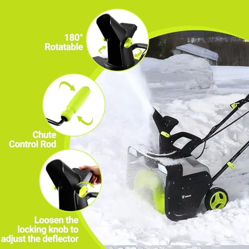 Corded Snow Blower:15A Motor, 20-Inch Electric Snow Blower, Electric Snow Shovel with 25ft Throwing Distance, Dual LED Lights, 3300rpm Snow Thrower DEKOPRO