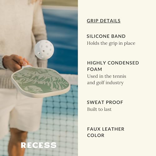 Recess Premium Pickleball Paddle, Zuma - Strong & Durable Fiberglass Surface, Lightweight, Honeycomb Core & Comfort Grip Handles - Tournament or Casual Play, USAPA Approved