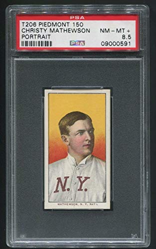T206 Christy Mathewson HOF Portrait Piedmont 150 PSA 8.5 POP 1 NONE HIGHER - Slabbed Baseball Cards