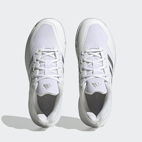 adidas Women's GameCourt 2 Sneaker, White/Silver Metallic/White, 9
