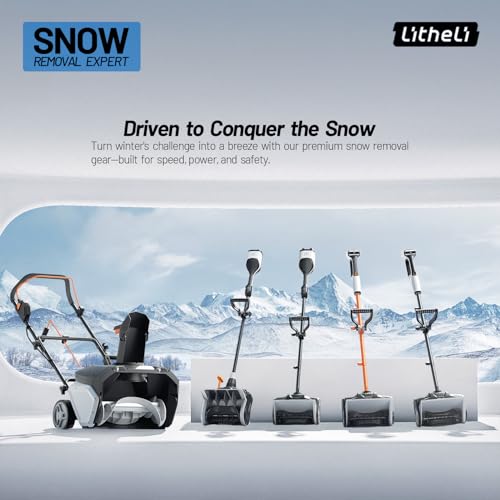 Litheli Cordless Brushless Snow Blower, 20'' 40V Electric Snow Thrower for Driveways, 4.0Ah Battery Included