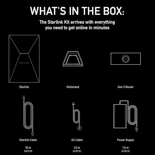 SpaceX Starlink Gen 3 Standard Kit: High-Speed, Low-Latency Internet, Ultra Portable WiFi Router - Elegant Design, starlink Travel Router WiFi 6, Satellite Connectivity