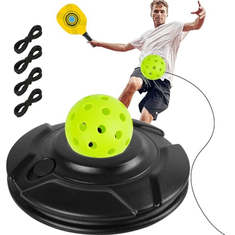 FeichangKeji Match Buddy Pickleball Trainer with String Sportastic Pickleball Practice Rebounder Accessories Training Aids and Equipment Indoor Hitting Trainer Machine Outdoor (Black)