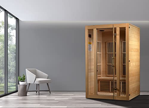 Maxxus Saunas Seattle 2-Person Low EMF (Under 8 MG) FAR Infrared Sauna, Curb Side Delivery 2024 Model MX-J206-01