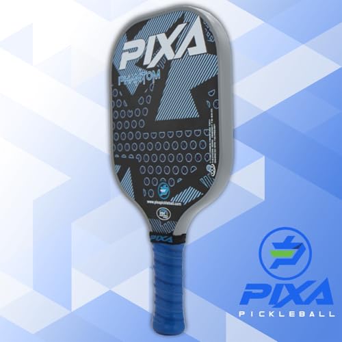 PIXA Phantom T-700 RAW Carbon FACE Pickleball Paddle; 20mm; Intermediate/Advanced; MAX Power, Control, and Spin; 5.12 INCH Handle; Great Gift!