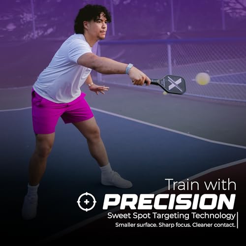 Sweet Spot Pickleball Training Paddle – T700 Carbon Fiber, 16mm Honeycomb Core, Extended Handle – Pickleball Trainer with Bonus Indoor Wall-Mounted Ball Trainer Attachment