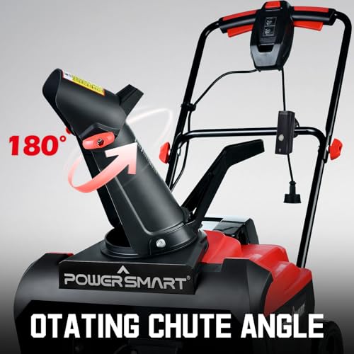 PowerSmart 21 Inch Electric Snow Blower - 120V 15 Amp, 2100 RPM, LED Light for Yard, Road