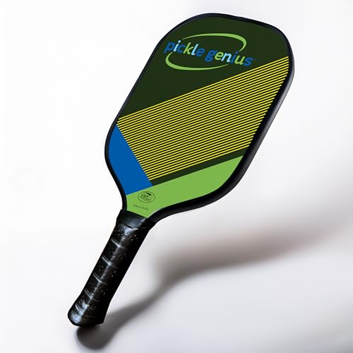 Pickle Genius Quiet Pickleball Paddle – USAPA Approved Carbon Fiber with Grit – 8oz Pickleball Racket for Adults – Honeycomb Core Vibration Dampening for Spin, Control & Tennis Elbow Relief