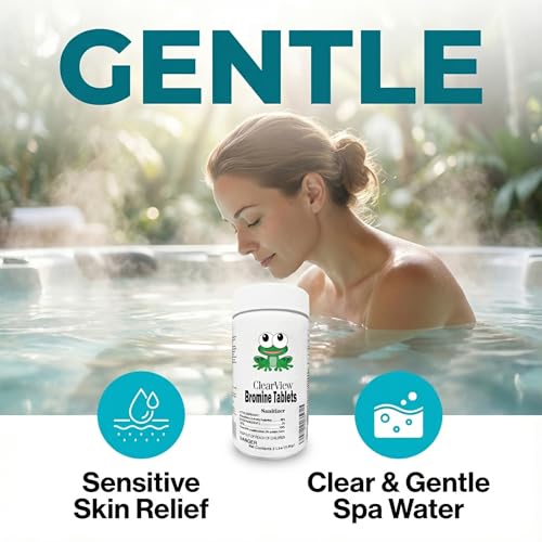 ClearView Bromine Tablets 1 Inch 2 Lbs for Spas, Brominating Tabs Chemical Sanitizer for Pools & Hot Tubs, Kill Bacteria & Algae