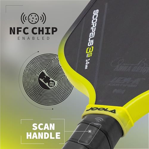 JOOLA Anna Bright Scorpeus 3S 14mm Pickleball Paddle w/Propulsion Core and Charged Carbon Surface Technology. Wide Body Shape w/Larger Sweet Spot. NFC Chip Enabeled and UPA-A Certified