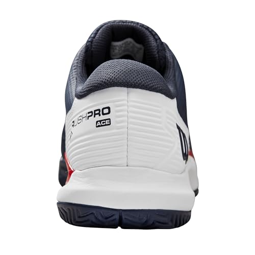 WILSON Rush Pro Ace Men's Tennis Shoe, Navy Blazer/White/Infrared, Size 11.5