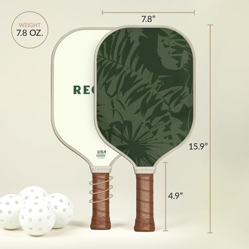 Recess Premium Pickleball Paddle, Zuma - Strong & Durable Fiberglass Surface, Lightweight, Honeycomb Core & Comfort Grip Handles - Tournament or Casual Play, USAPA Approved