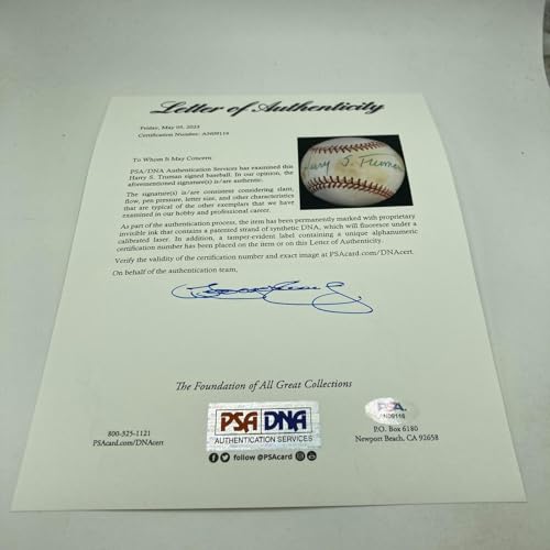 President Harry S. Truman Single Signed Baseball PSA DNA & JSA COA - Autographed Baseballs