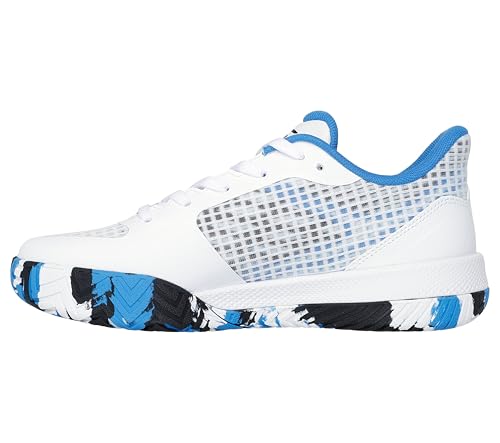 Skechers Women's Viper Court Pro Pickleball Sneaker, White/Blue, 8.5