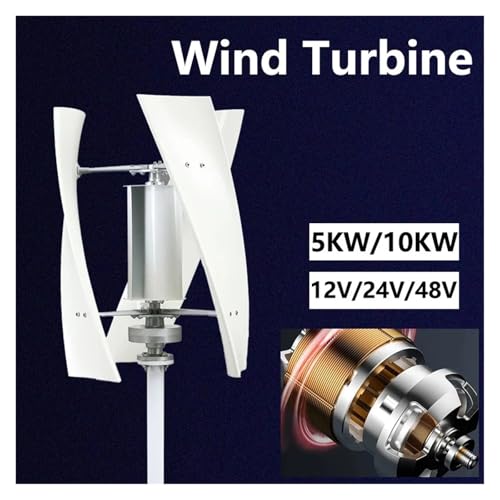 JCKJEDAT 20kw 20000w Vertical Wind Turbine Generator 12V 24V Magnetic Strong Power AC Inverter Output for Home Industrial Energy(48V_20000W)