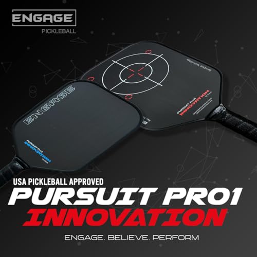 Engage Pursuit Pro1 Innovation Pickleball Paddle, Raw Carbon Fiber, 12.7mm, 7.8-8.2oz, USAPA-Approved, (Jessie Irvine Edition, 12.7mm Core)
