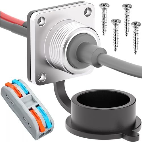 SOTOFY Starlink Mini DC Cable Panel Mount, Waterproof DC Power Female Socket Connector, Rv Wall Socket Passthrough Plug Kit for Car, Van, Camper, Boat, Battery Box