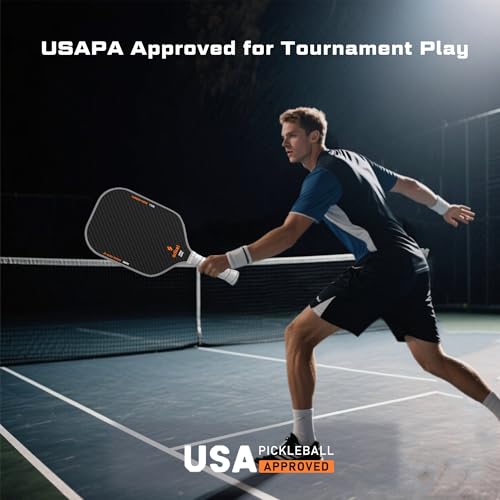 Srikel Pickleball Paddles USA Approved Professional Pickleball Paddle 3k Thermoformed Raw Carbon Fiber Pickleball Paddle Lightweight Pickleball Rackets for Spin Power&Control Great Gift