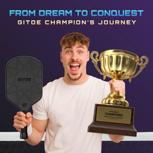 GITOE G-Pro Pickleball Paddle – 16MM Raw Carbon Fiber T700 Pickleball Paddle with High Spin, Control & Power – 2025 USAPA Approved for ‎Professional Players