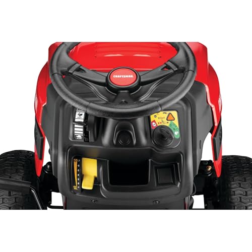 CRAFTSMAN 42" Gas Riding Lawn Mower with 17.5 HP* Briggs and Stratton Single-Cylinder Engine, Gas Lawn Tractor with 7-Speed Transmission, Red/Black (13AN77XSA93)