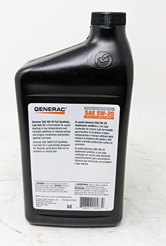 Generac (3 Quarts) 5W-20 Full Synthetic Oil Change Kit