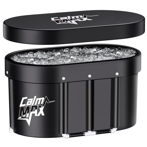 CalmMax Oval Ice Bath Tub with Cover for Athletes XL Portable Cold Plunge Tub - 140 Gal Capacity for Cold Water Therapy Ice Baths at Home Outdoor Gym 41IN