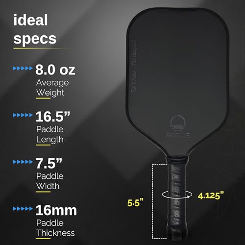Roore Gen 4 4.5 100% Foam Core Pickleball Paddles T700 Carbon Fiber Pickleball Paddle 16mm Thermoformed Pickleball Racket and Edge Foam Injected Pickleball Rackets Pickle Ball Paddle Elongated