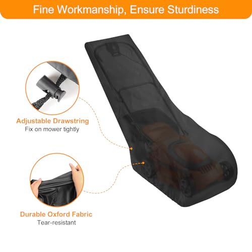 Lawn Mower Cover - Universal Fit Push Lawn Mower Cover for Outdoor UV Protection Waterproof, Dust