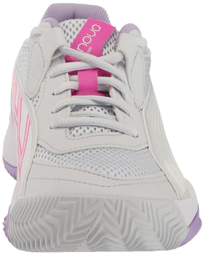 Puma Womens Nova Court Pickleball Shoe, Silver Mist-Puma Womens White-Vivid Violet, 10.5