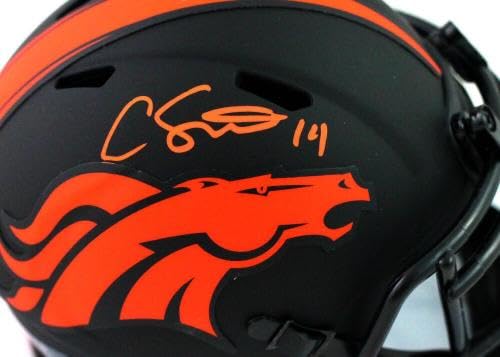 Courtland Sutton Signed Denver Broncos Eclipse Mini Helmet - JSA W Auth *Orange - Autographed NFL Mini Helmets