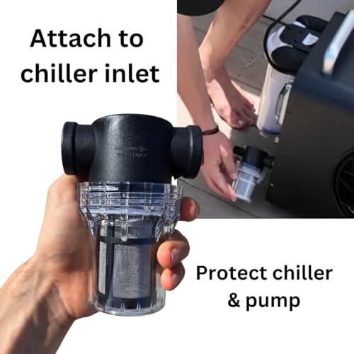 Caplide Pre Filter Cold Plunge pre Filter. 80 Mesh. 3/4" Threaded Female connectors. Cold Plunge in-line pre-Filter. Protect Your Cold Plunge Chiller and Pump.