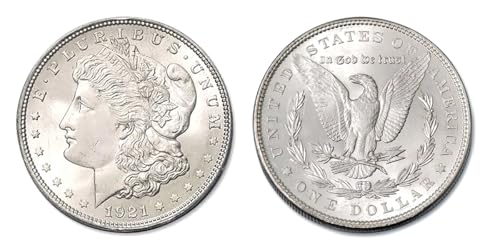 1921 P $1 Morgan Silver Dollar in Air Tite Capsule Holder - Brilliant Uncirculated (BU) Grade Dollar Uncirculated
