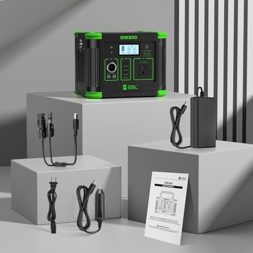 EBL Portable Power Station, 330W 288.6Wh Solar Generator 60W USB-C PD, 5W Wireless Charger, SOS Emergency Light, Multi-Port Power Supply for Outdoor Camping, Home Blackout, RV Travel