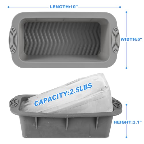 Ice Block Mold for Ice Bath,6 Pack 15lbs Large Ice Cube Molds,SiliconeIce Bath Ice Mold Reusable Athletes Cold Plunge Accessories,Grey
