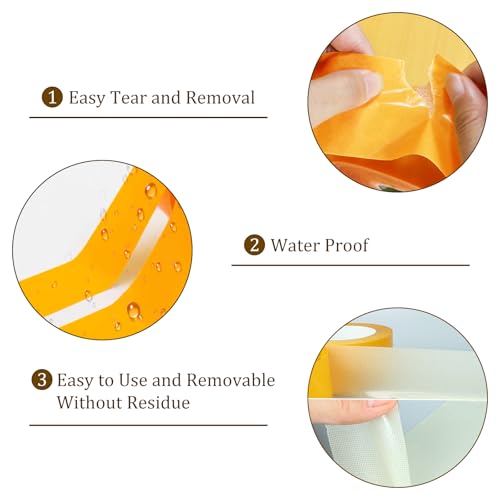 AEXHOT 328FT Pickleball Court Marking Kit Orange Temporary Pickleball Court Lines Tape for Badminton, Tennis, Basketball, Pickleball Court Marking (Yellow)