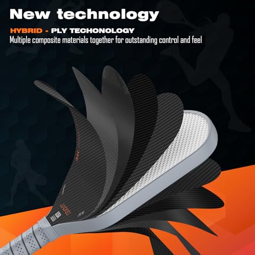Professional Pickleball Paddles- T700 Carbon Fiber Pickle Racket- 3K Raw Carbon Frosted Surface for Enhanced Spin and Friction - USAPA Approved Offensive Long Paddle for Intermediate Advanced Players
