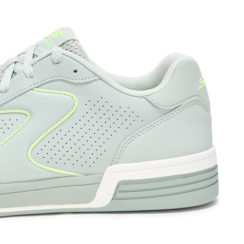 Skechers Men's Viper Court Classic Pickleball Sneaker, Gray/Lime, 7