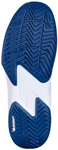 Babolat Men's SFX4 All Court Tennis Shoes (White/Estate Blue, US Footwear Size System, Adult, Men, Numeric, Medium, 9.5)