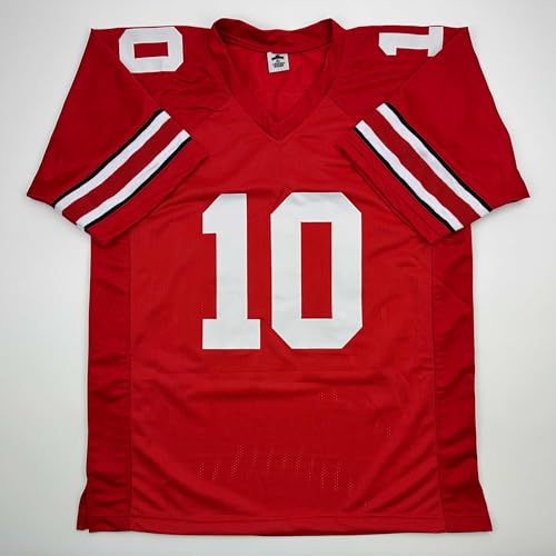 Facsimile Autographed Julian Sayin Ohio State Red Reprint Laser Auto College Football Jersey Size Men's XL