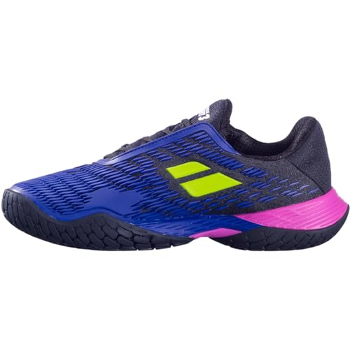Babolat Men's Propulse Fury 3 All Court Tennis Shoes, Black/Dark Blue (Men's US Size 10)