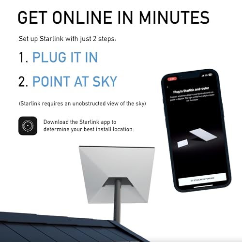 SpaceX Starlink Gen 3 Standard Kit: High-Speed, Low-Latency Internet, Ultra Portable WiFi Router - Elegant Design, starlink Travel Router WiFi 6, Satellite Connectivity