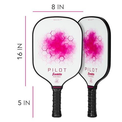 Franklin Sports Pickleball Paddle - Pilot Polypropylene Core Racket - Official USA Pickleball (USAPA) Approved Paddle - Lightweight Pro Racket - Pink - 10mm Thick Core