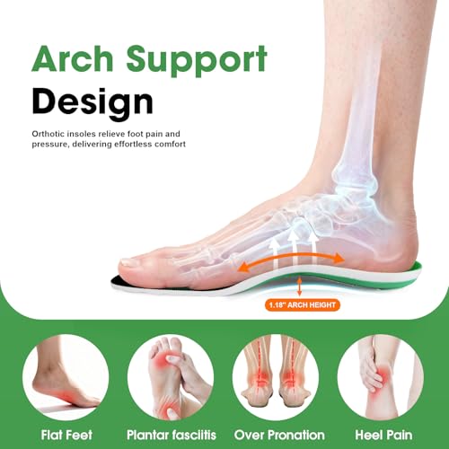 StepTastic Supercritical Foam Insoles for Men Women, Arch Support Orthotics for Plantar Fasciitis Flat Feet Pain Relief, Shock Absorption Boot Inserts, Trimmable, M 9.5-10.5 W 10.5-11.5, 1 Pair