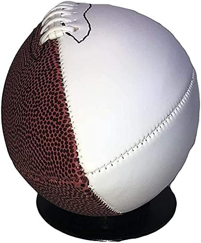 Ballstars Autograph Blank Mid-Size 9 Inch Football Without Base | Official Size 3 | Football Trophy for Signing with Two White Panels